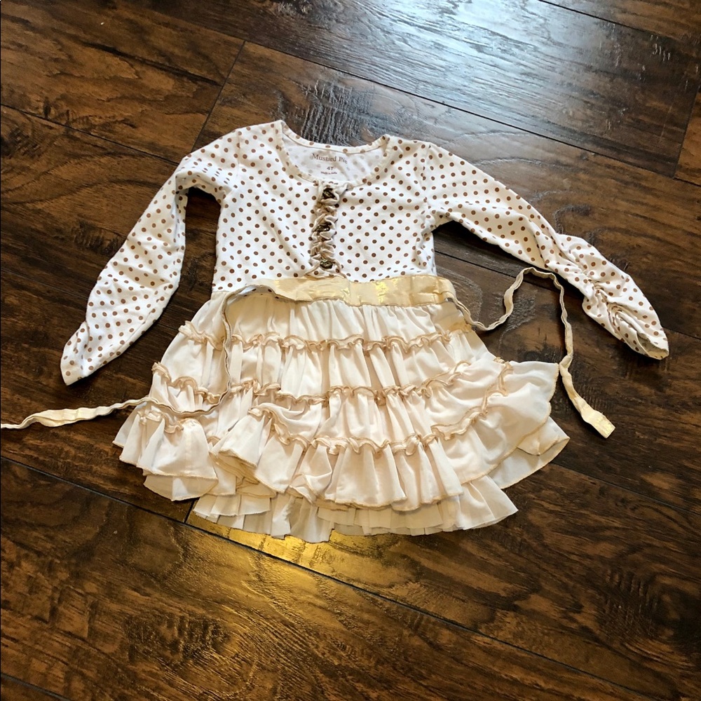 Girls boutique long sleeve dress with ruffles